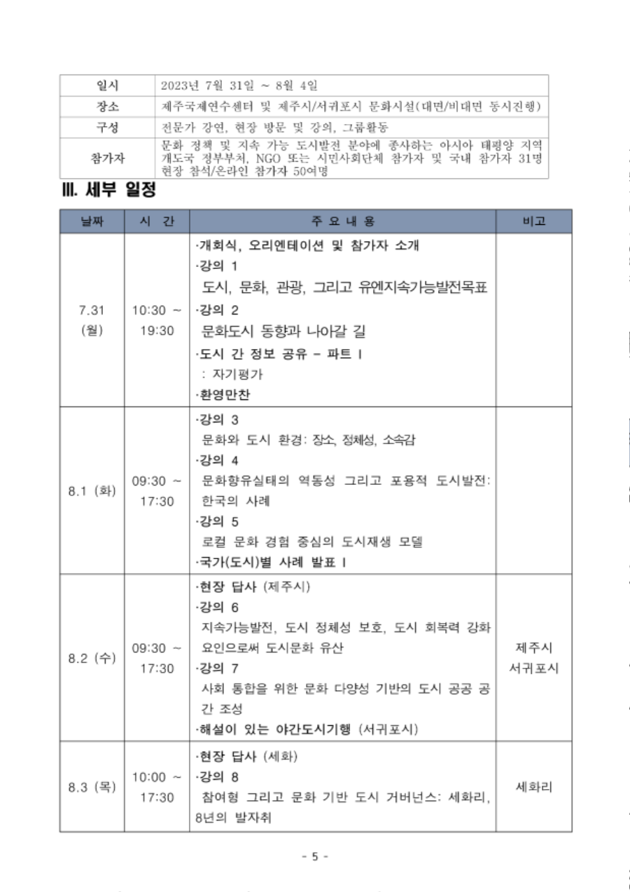 제주국제연수센터 2023 문화_도시발전 주제 국제워크숍 개최 보도자료_5.png